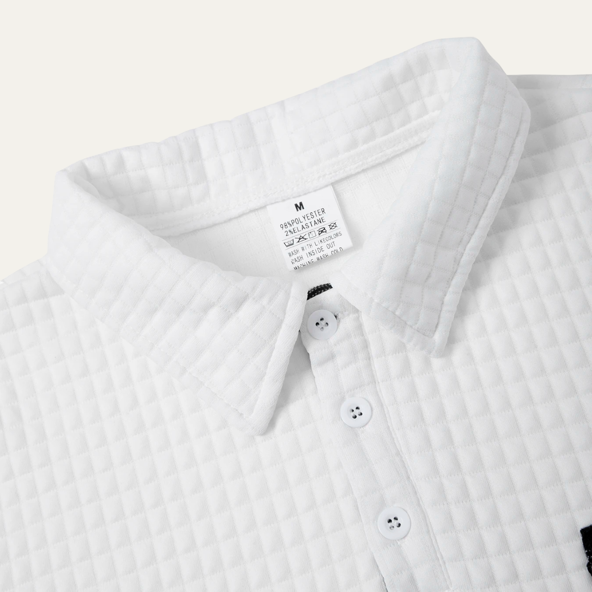 Men's Plaid Henley Sweater Textured Button Collar