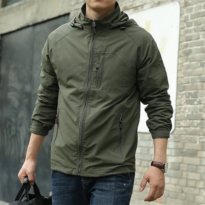 Waterproof Outdoor Jacket Detachable Hood All-Weather