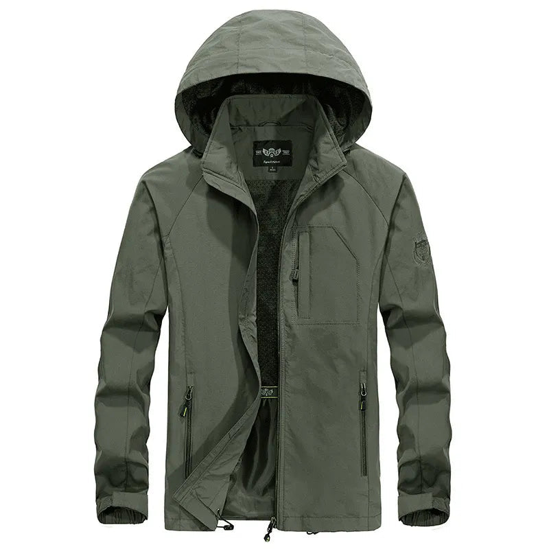 Waterproof Outdoor Jacket Detachable Hood All-Weather - VibreMode
