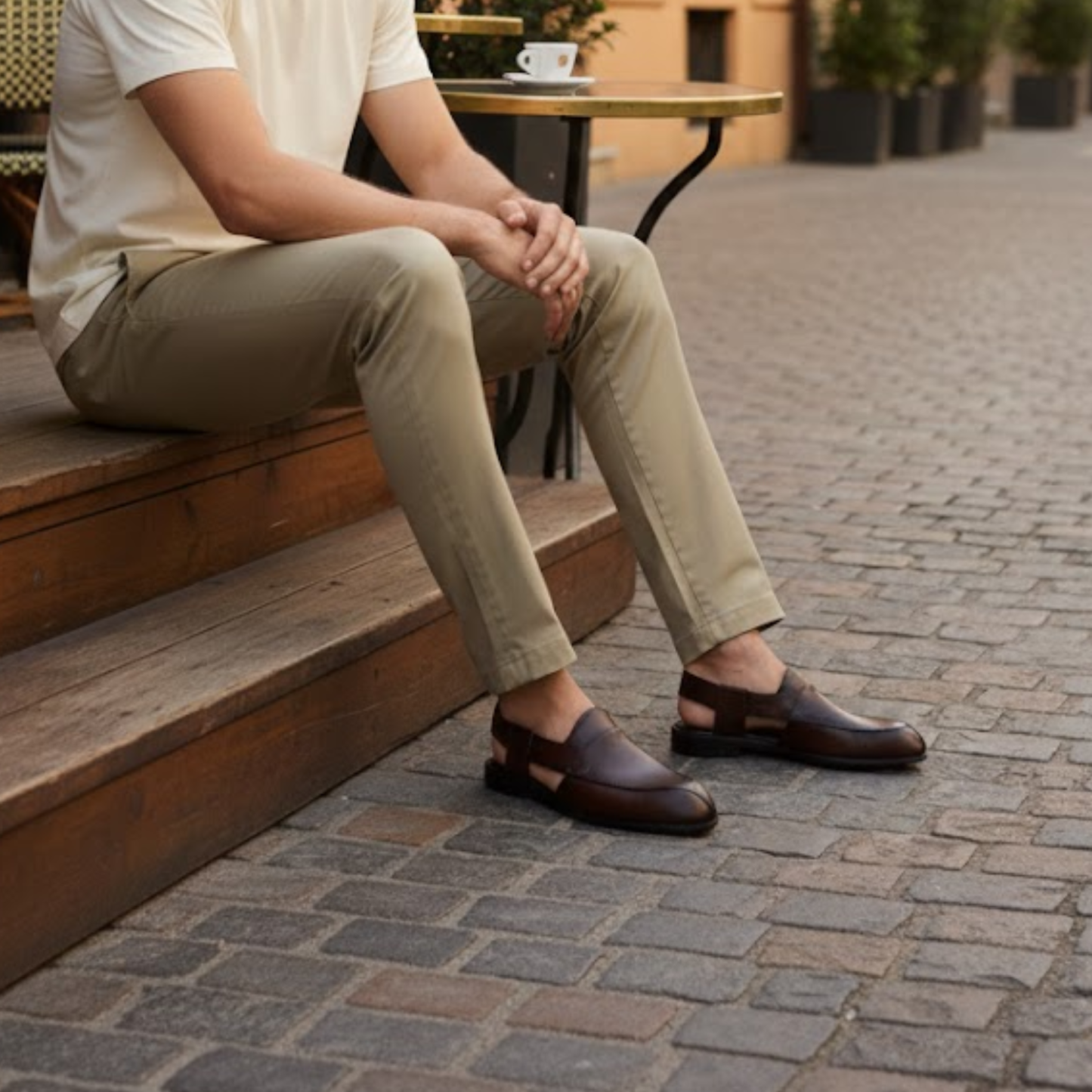 Men's Real Leather Comfortable Flat Sandals