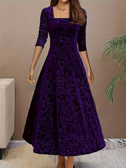 Warm Women's Long Sleeve Winter Maxi Dress