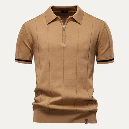 San Marino Men's Slim Fit Polo Zip Up Shirt - VibreMode