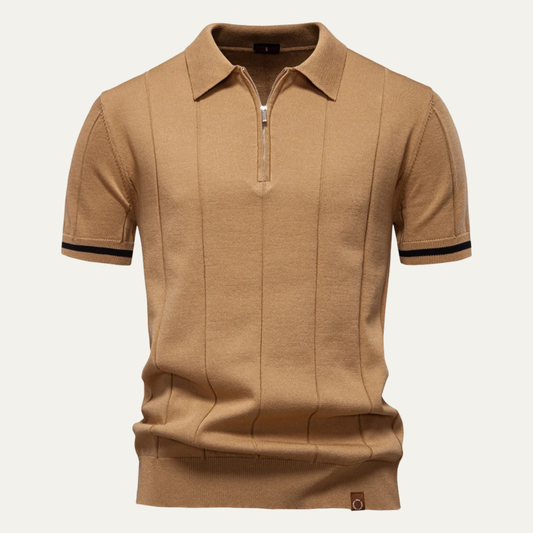 San Marino Men's Slim Fit Polo Zip Up Shirt - VibreMode