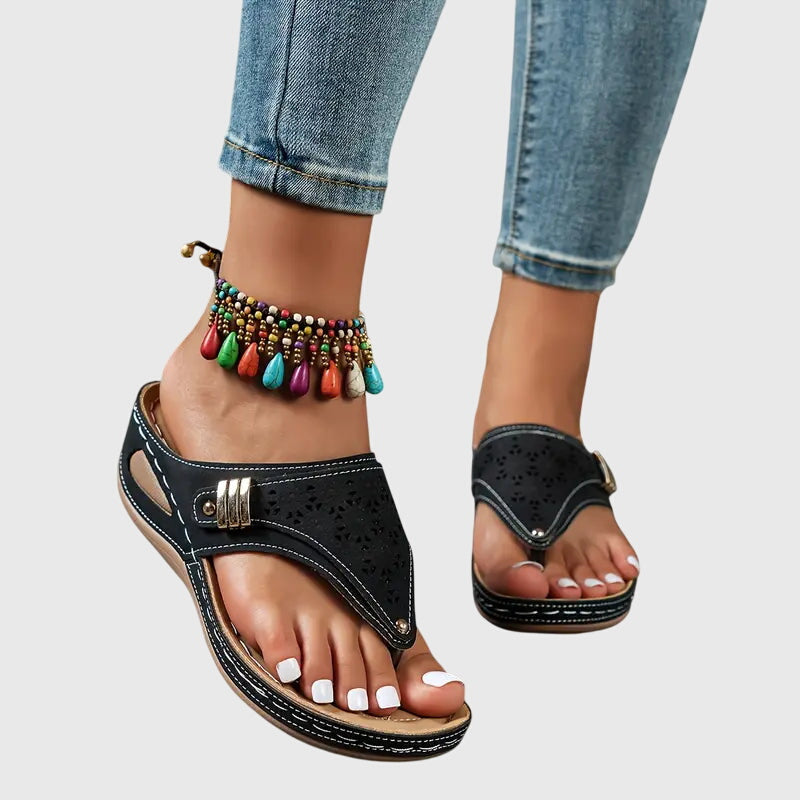 Stylish Women's Wedge Sandals with Cutout Details