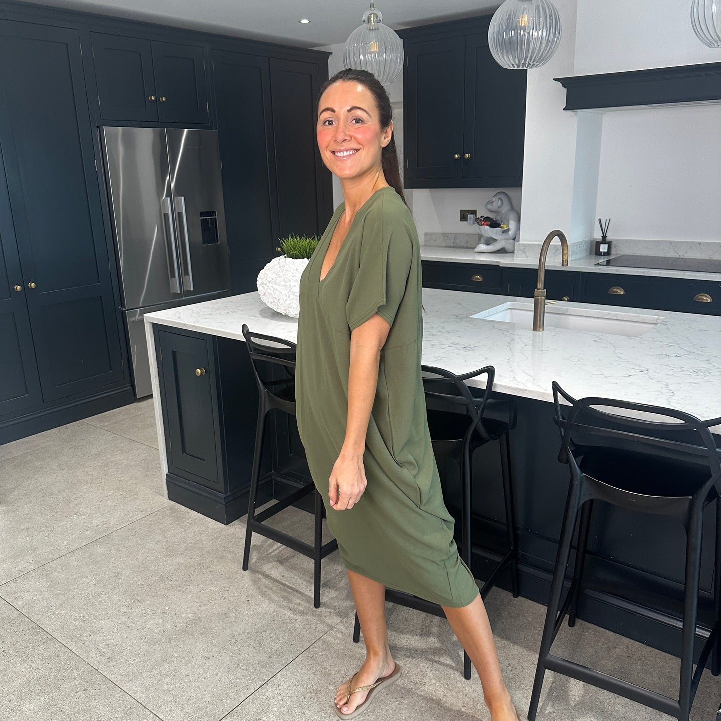 Chic V-neck Sundress for Women