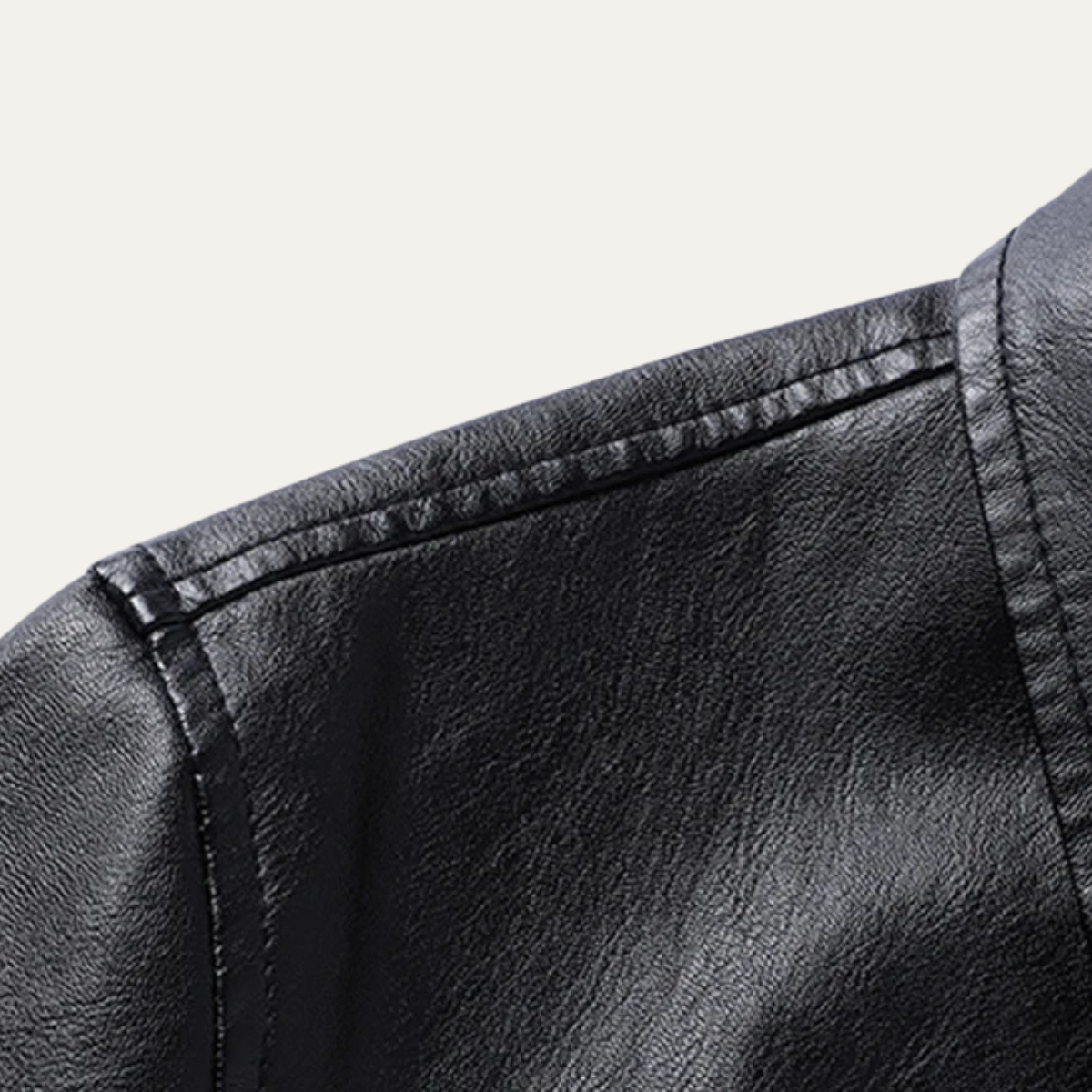 Men's Leather Winter Jacket Button Up