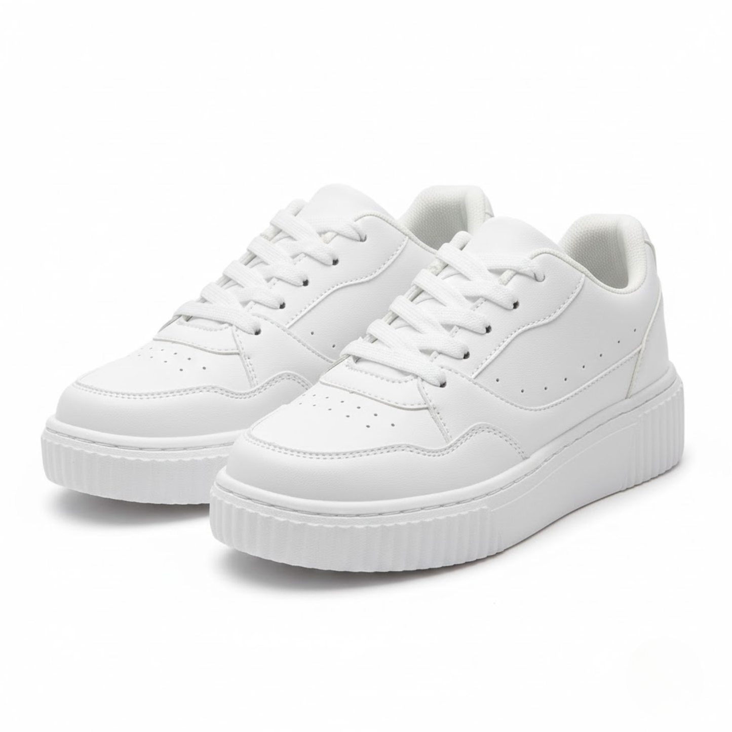 Lightweight Comfortable Women's White Athletic Shoes - VibreMode