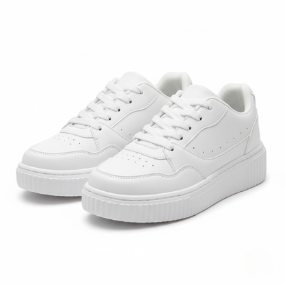 Lightweight Comfortable Women's White Athletic Shoes - VibreMode