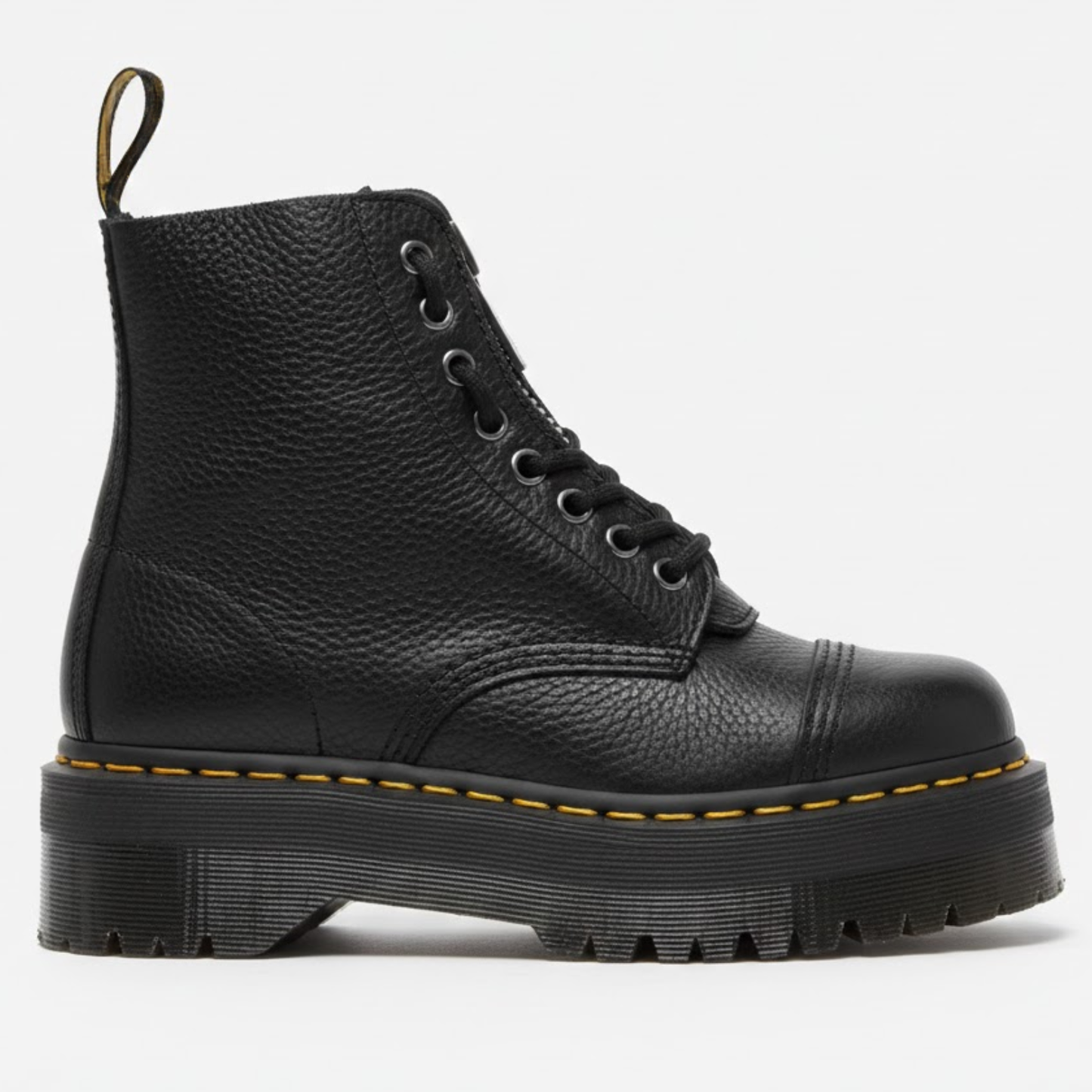 Trendy Leather Biker Boots Zip Up Winter Shoes - VibreMode
