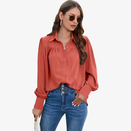 Women's Chiffon Blouse Lantern Sleeves