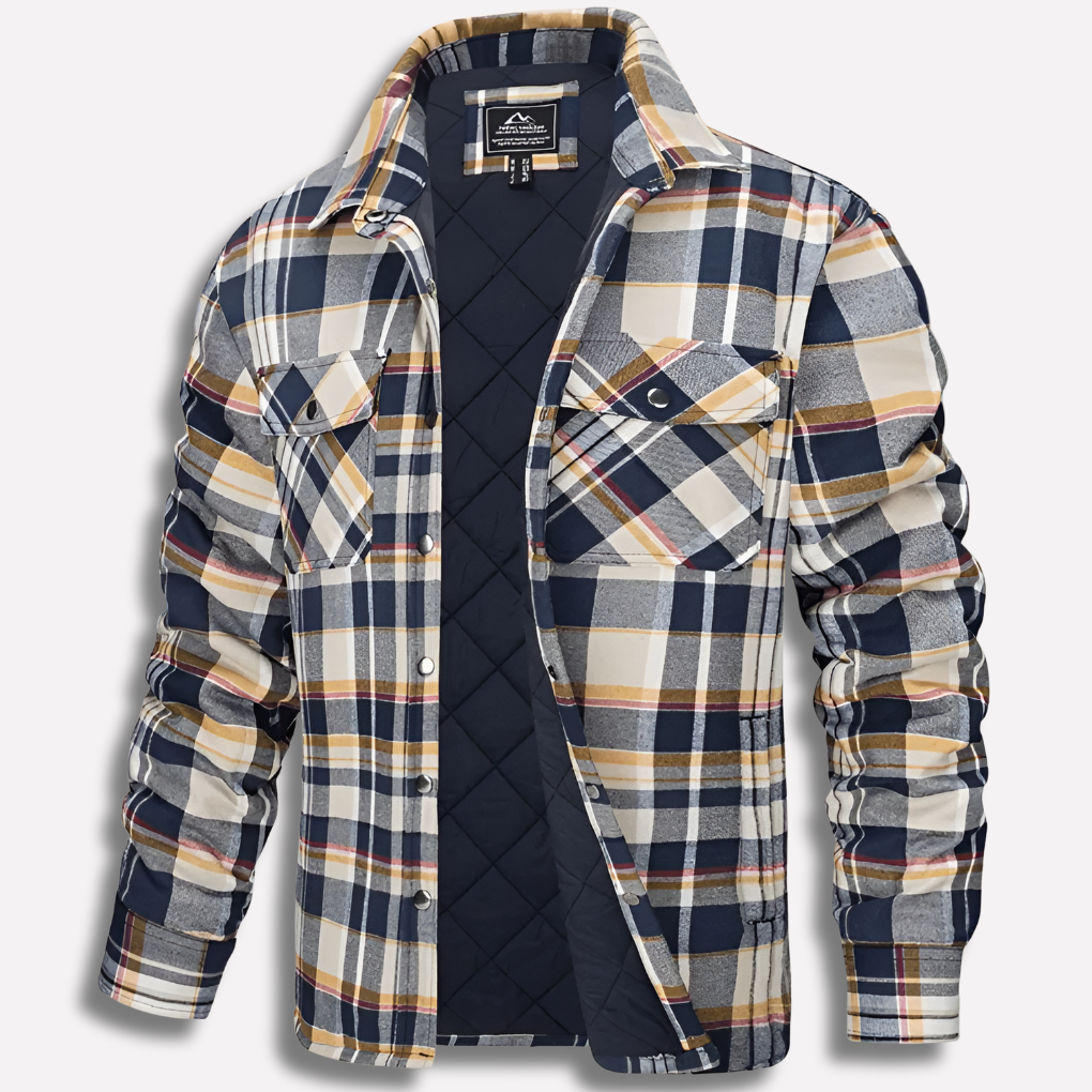 Men's Cotton Flannel Shirt Checked Red Plaid - VibreMode