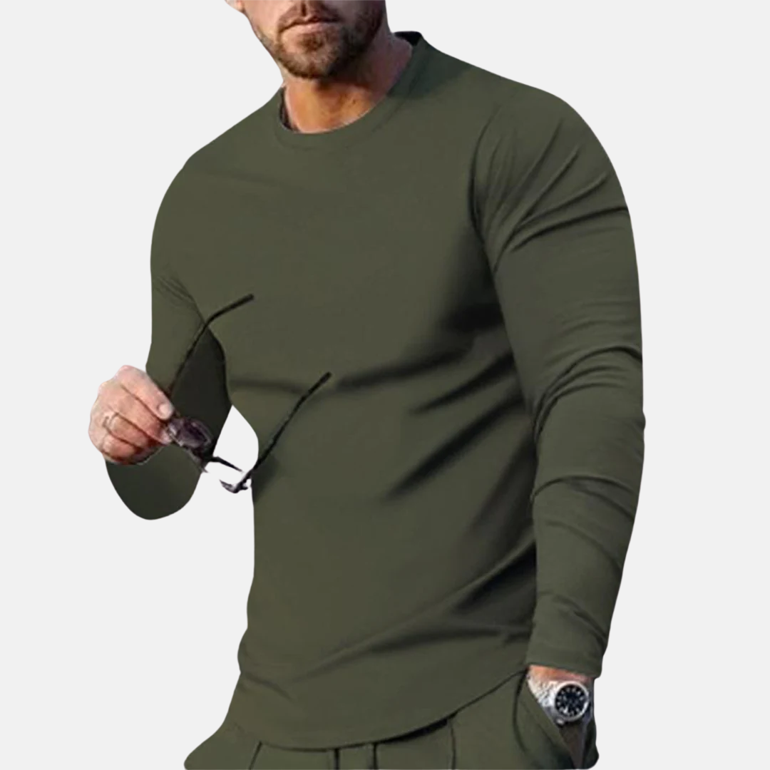 Men's Long Sleeve T-Shirt Comfortable Cotton - VibreMode