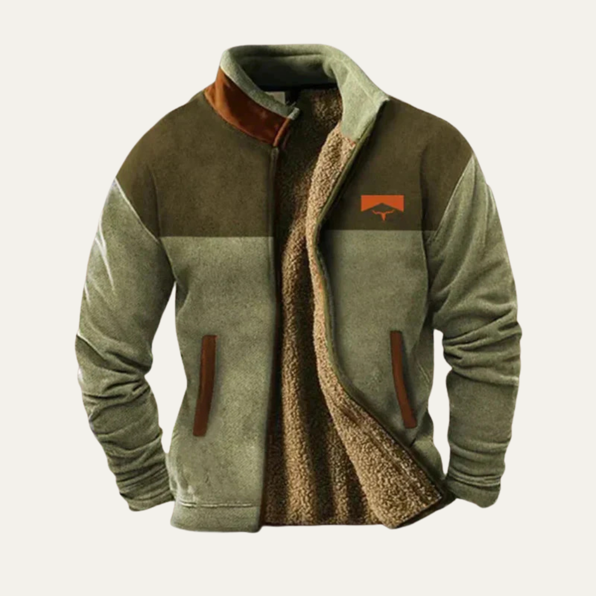 Mens Vintage Sherpa Lined Winter Coat