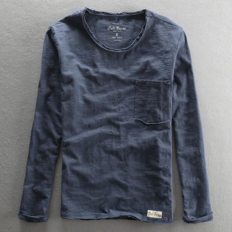 Cotton Long Sleeve Crew Neck Shirt