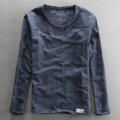 Cotton Long Sleeve Crew Neck Shirt