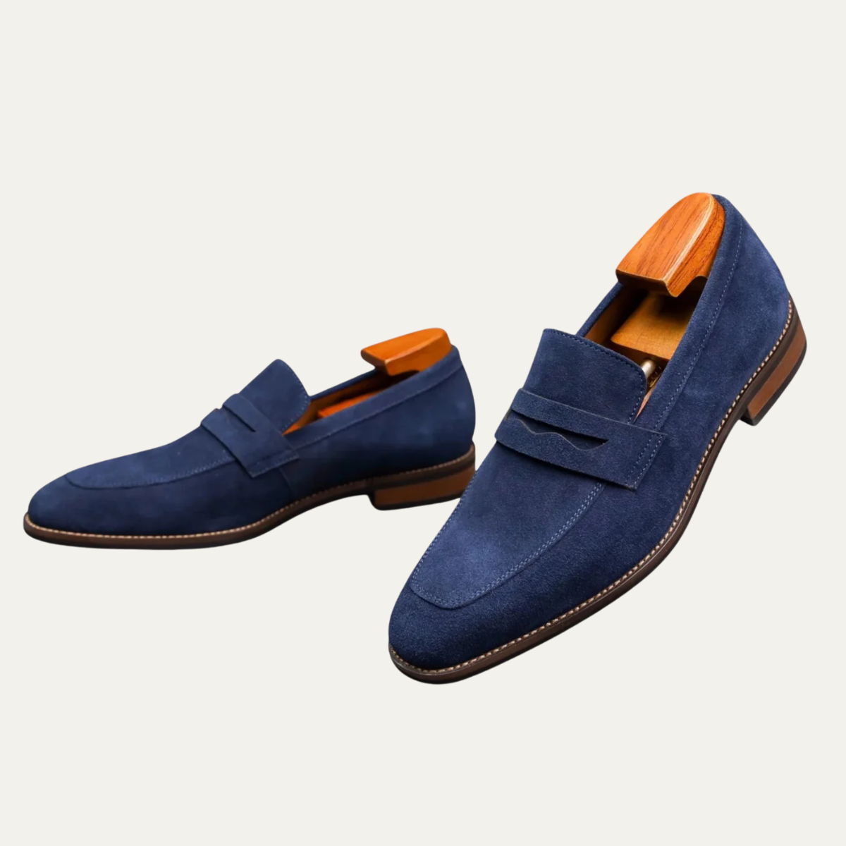 Men's Suede Penny Loafers Comfort Brown