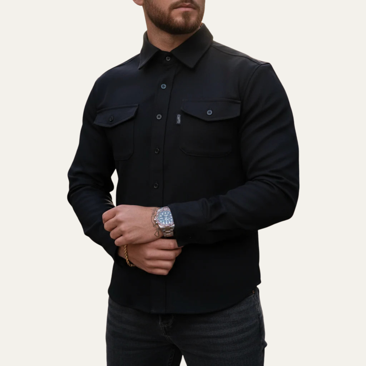 Men's Cotton Blend Button Up Shirt