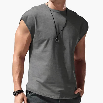 Men's Sleeveless Round Neck T-Shirt Plain