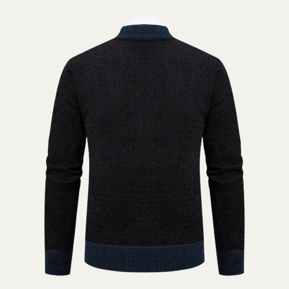 Men's Embroidered Zip Knit Sweater