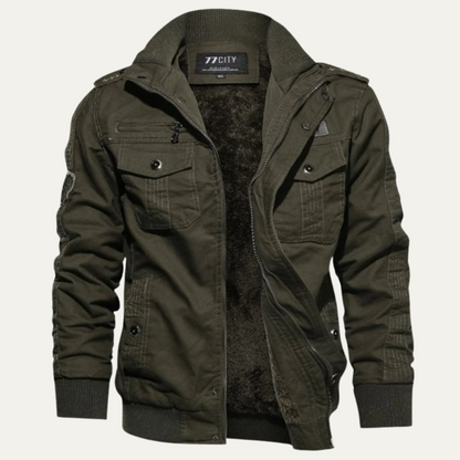 Men's Military Bomber Jacket Windproof Multi-Pocket