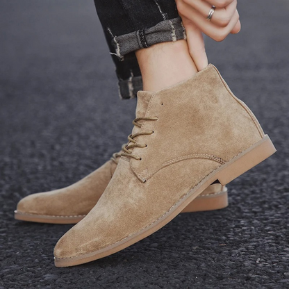 Men's Suede Ankle Boots Lace Up Casual Brown