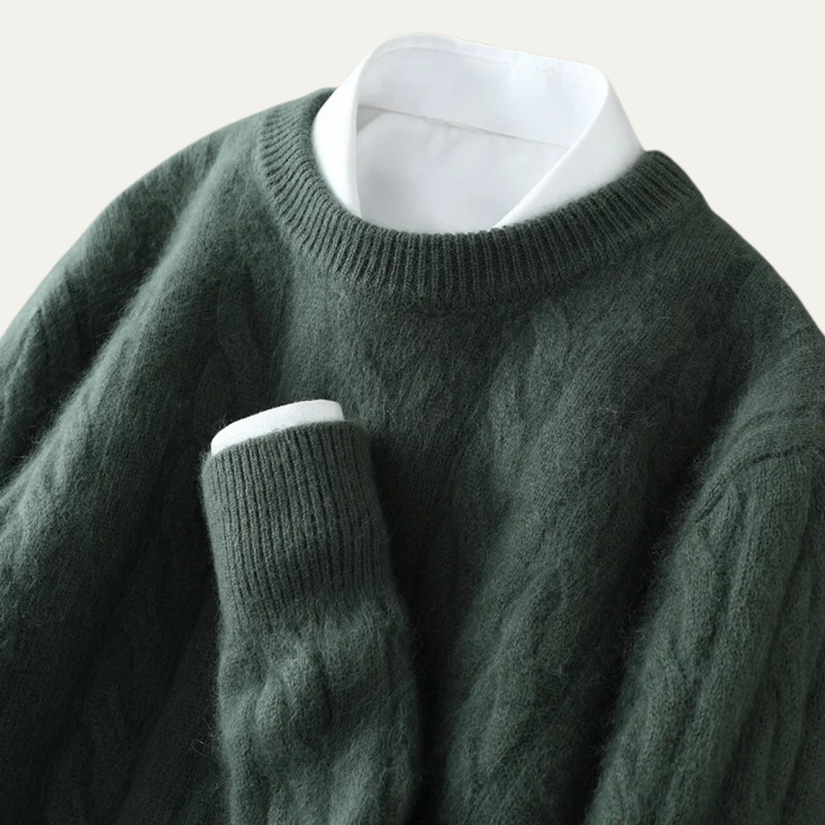 Men's Cable Knit Crewneck Sweater