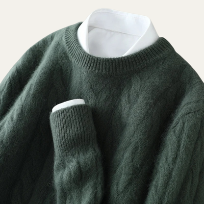 Men's Cable Knit Crewneck Sweater