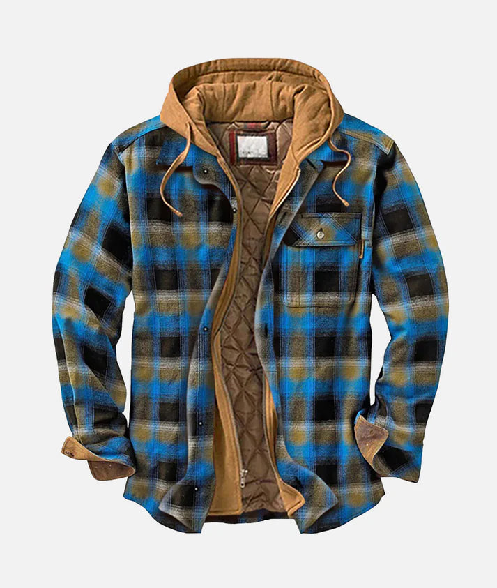 Quilted Lined Men's Insulated Hoodie Jacket
