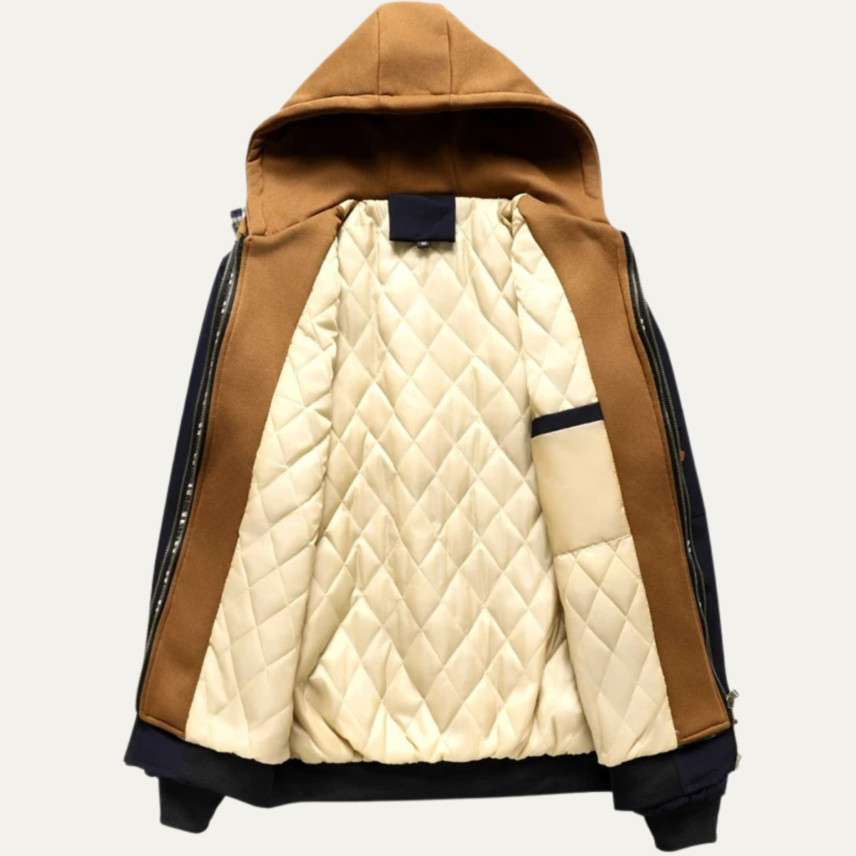 Men's Thick Fleece Bomber Hooded Jacket