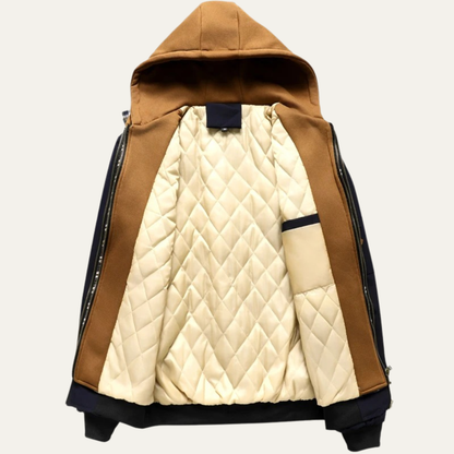 Men's Thick Fleece Bomber Hooded Jacket