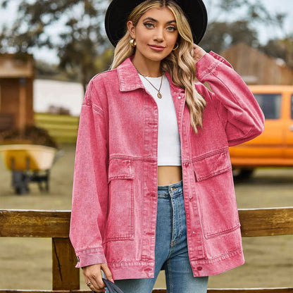 Women's Classic Denim Jacket Vintage Blue
