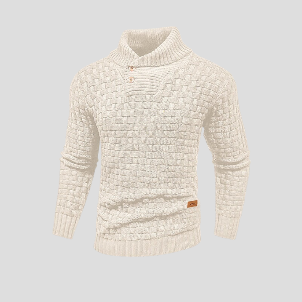 Men's Button-Up Half-Collar Sweater