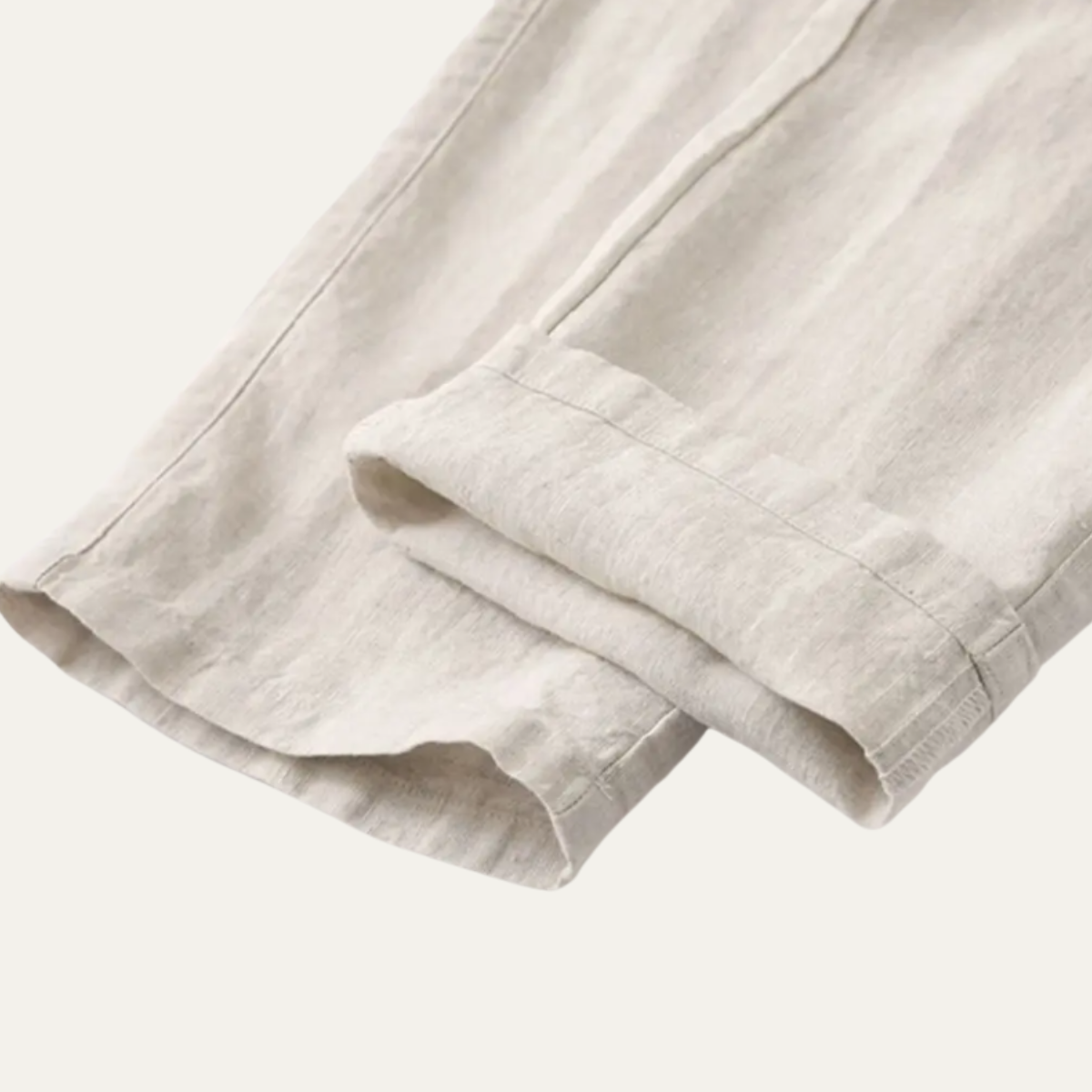 Alderfall Men's Linen Pants Loose Fit Casual Beige