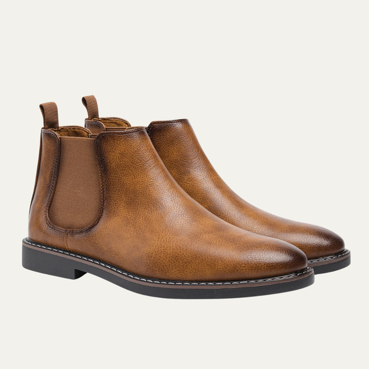 Mantova Men's Leather Chelsea Boots Ankle Black