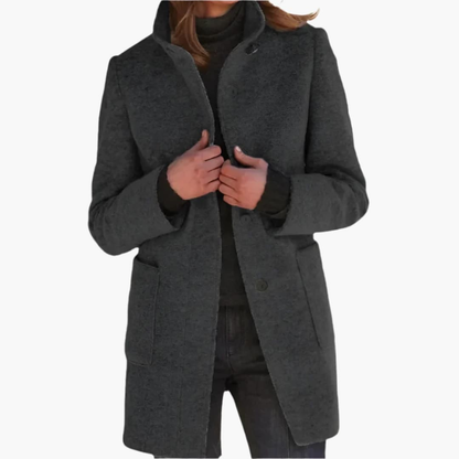 Women's Coat Stand Collar Pockets