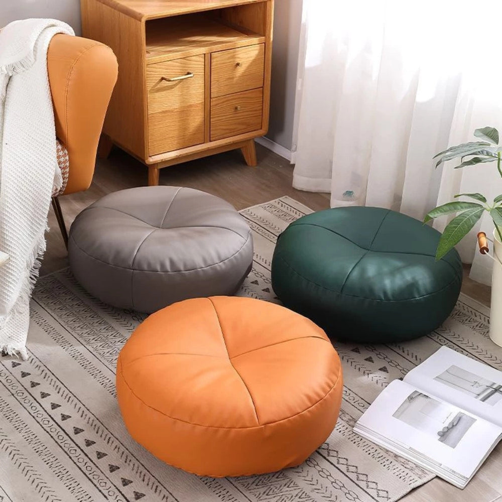 Japanese Style Leather Cushion Minimalist Nappa Brown - VibreMode
