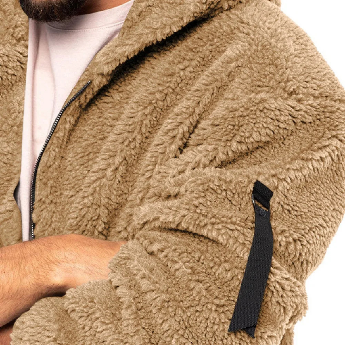 Men's Velvet Hoodie Jacket Soft Fleece Warm