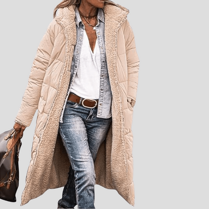 Women's Reversible Winter Coat Hooded Teddy Lining