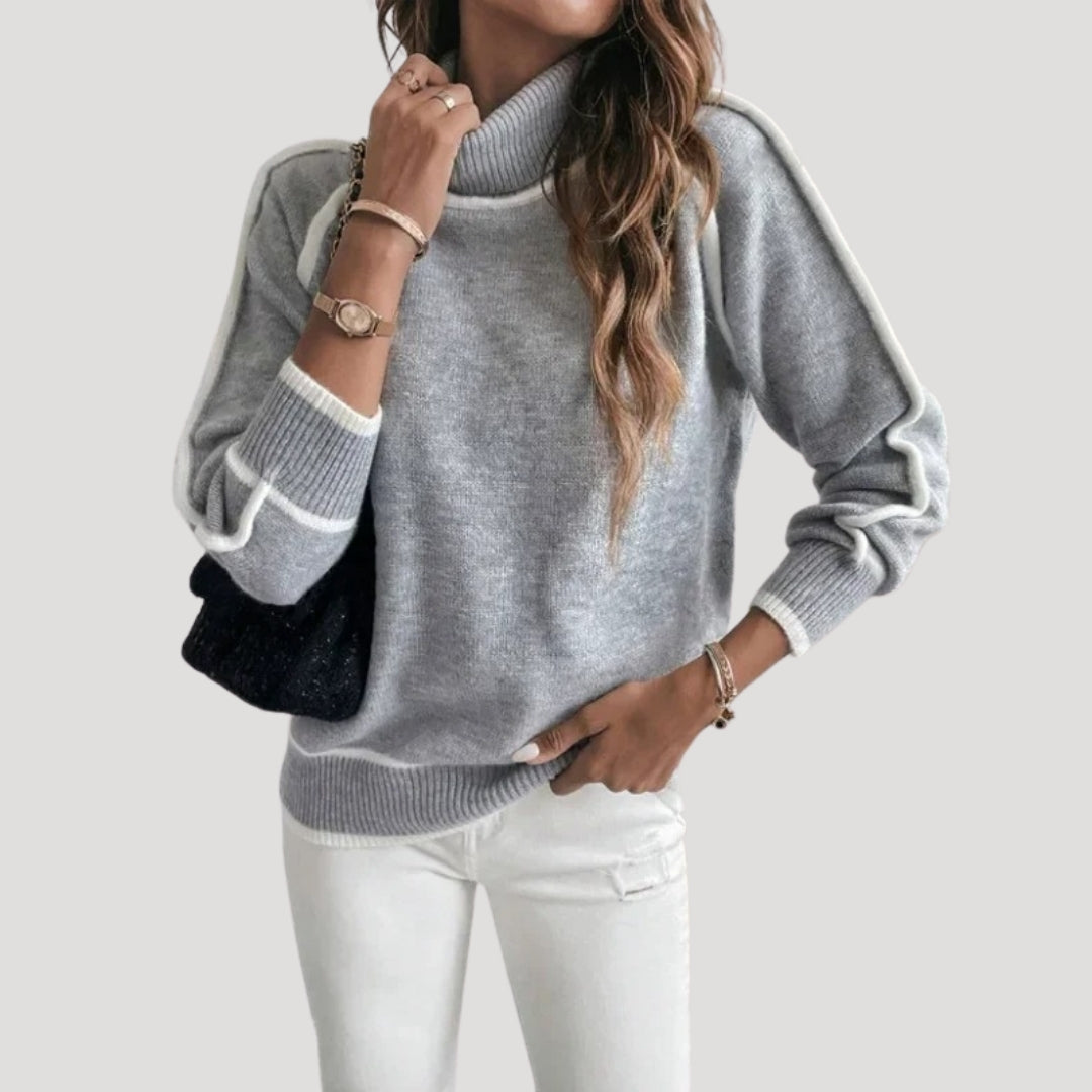 Fashionable Ladies Colorblock Spring Sweater