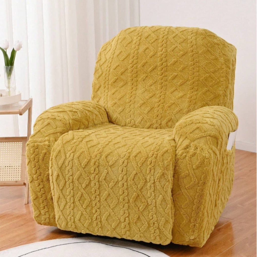 Plush Recliner Sofa Cover Soft Non-Slip Winter