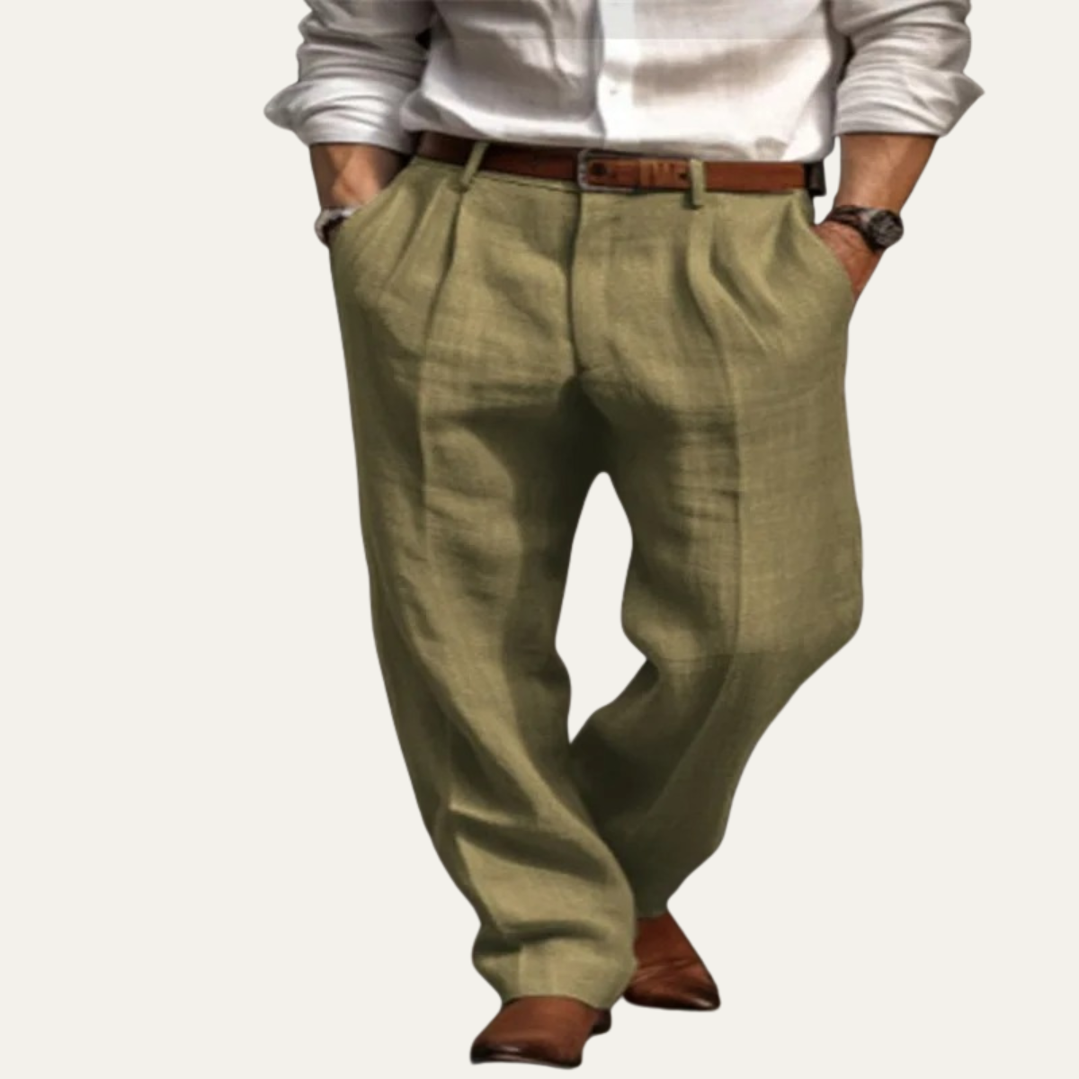 Men's Vintage Pleated Straight Pants