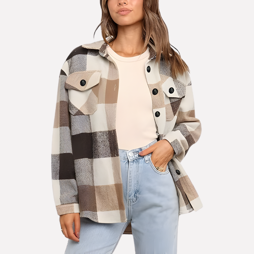 Women's Plaid Flannel Shirt Jacket