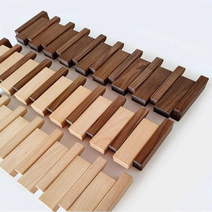 Wooden Wall Coat Rack With Folding Hooks
