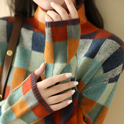 Women's High Neck Fine Wool Sweater