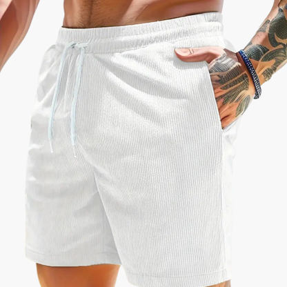 Men's Cotton Cord Shorts Casual Beige