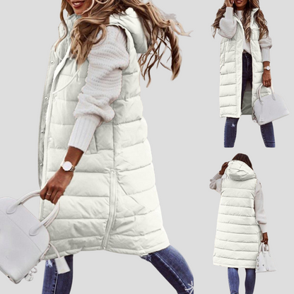 Women's Long Hooded Body Warmer