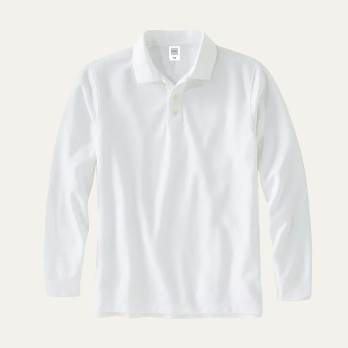 Men's Cotton Linen Cargo Shirt Double Pocket Beige