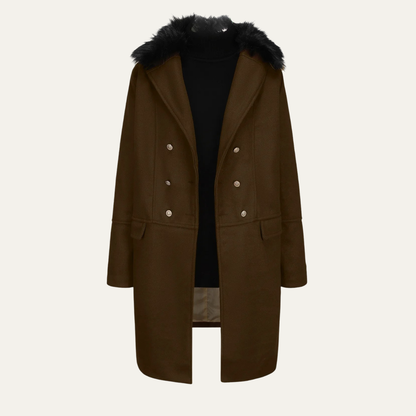 Men's Fur Collar Double Breasted Jacket