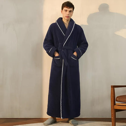 Soft Fleece Bathrobe Warm Comfortable