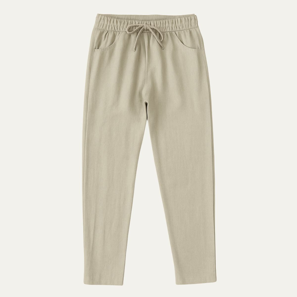 Men's Linen Jogger Pants Lightweight Beige - VibreMode